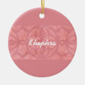 Ruddy Pink Batik Name Monogramed Keramisch Ornament (Voorkant)