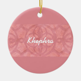 Ruddy Pink Batik Name Monogramed Keramisch Ornament