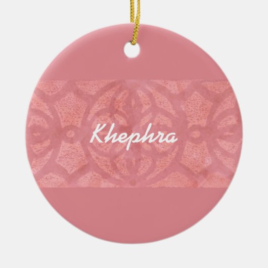 Ruddy Pink Batik Name Monogramed Keramisch Ornament (Voorkant)