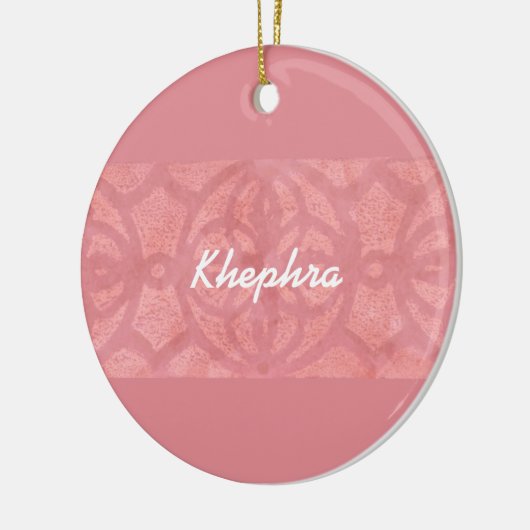 Ruddy Pink Batik Name Monogramed Keramisch Ornament (Links)