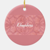 Ruddy Pink Batik Name Monogramed Keramisch Ornament (Achterkant)