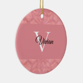 Ruddy Pink Batik Name Monogramed Keramisch Ornament (Rechts)