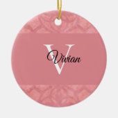 Ruddy Pink Batik Name Monogramed Keramisch Ornament (Voorkant)