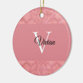 Ruddy Pink Batik Name Monogramed Keramisch Ornament (Links)