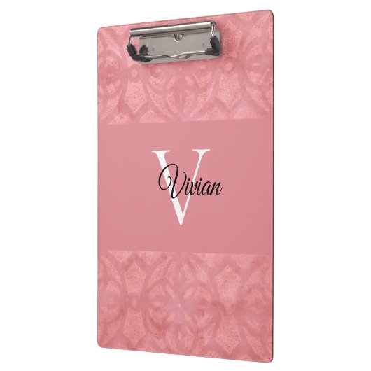 Ruddy Pink Batik Name Monogramed Klembord (Links)