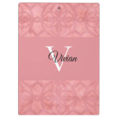 Ruddy Pink Batik Name Monogramed Klembord (Achterkant)
