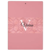 Ruddy Pink Batik Name Monogramed Klembord (Achterkant)