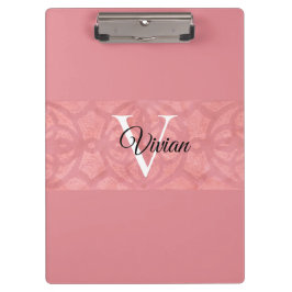 Ruddy Pink Batik Name Monogramed Klembord