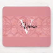 Ruddy Pink Batik Name Monogramed Muismat (Voorkant)