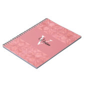 Ruddy Pink Batik Name Monogramed Notitieboek (Linkerzijde)