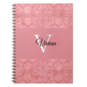 Ruddy Pink Batik Name Monogramed Notitieboek