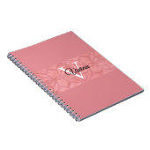 Ruddy Pink Batik Name Monogramed Notitieboek (Rechterzijde)