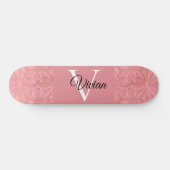 Ruddy Pink Batik Name Monogramed Persoonlijk Skateboard (Horizontaal)