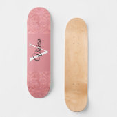 Ruddy Pink Batik Name Monogramed Persoonlijk Skateboard (Voorkant)