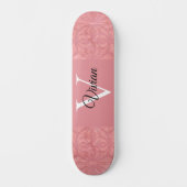 Ruddy Pink Batik Name Monogramed Persoonlijk Skateboard (Voorkant)