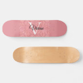 Ruddy Pink Batik Name Monogramed Persoonlijk Skateboard (Horizontaal)