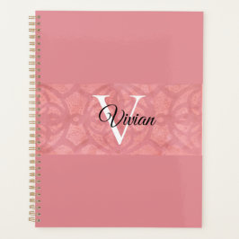 Ruddy Pink Batik Name Monogramed Planner
