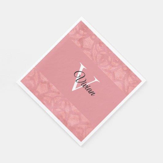 Ruddy Pink Batik Name Monogramed Servet (Hoek)