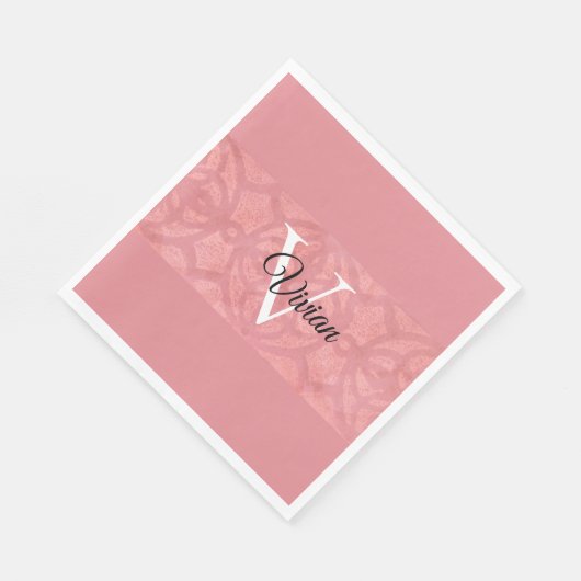 Ruddy Pink Batik Name Monogramed Servet (Hoek)