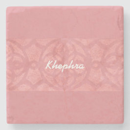 Ruddy Pink Batik Name Monogramed Stenen Onderzetter