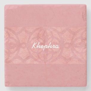 Ruddy Pink Batik Name Monogramed Stenen Onderzetter