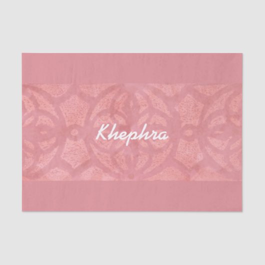 Ruddy Pink Batik Name Monogramed Tissuepapier (Voorkant)