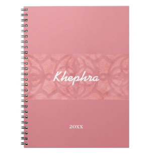 Ruddy Pink Batik Waterverf Naam en Jaar Notitieboek