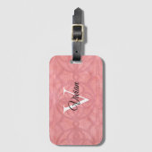 Ruddy Pink Waterverf Monogram Naam Bagagelabel (Voorkant (verticaal))