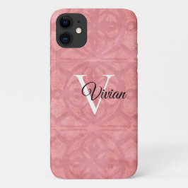 Ruddy Pink Waterverf Monogram Naam Case-Mate iPhone Case