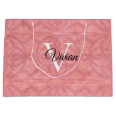 Ruddy Pink Waterverf Monogram Naam Groot Cadeauzakje (Voorkant)