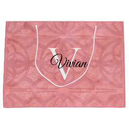 Ruddy Pink Waterverf Monogram Naam Groot Cadeauzakje