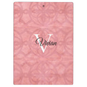 Ruddy Pink Waterverf Monogram Naam Klembord (Achterkant)