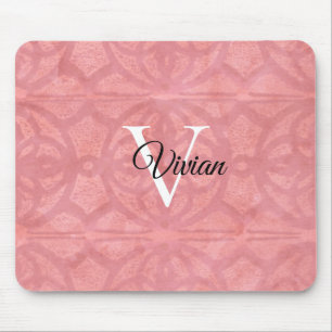 Ruddy Pink Waterverf Monogram Naam Muismat