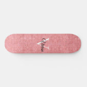 Ruddy Pink Waterverf Monogram Naam Persoonlijk Skateboard (Horizontaal)