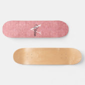 Ruddy Pink Waterverf Monogram Naam Persoonlijk Skateboard (Horizontaal)