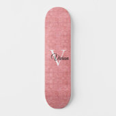 Ruddy Pink Waterverf Monogram Naam Persoonlijk Skateboard (Voorkant)