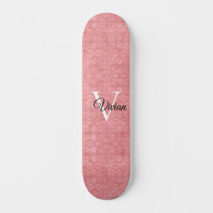 Ruddy Pink Waterverf Monogram Naam Persoonlijk Skateboard