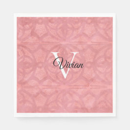 Ruddy Pink Waterverf Monogram Naam Servet