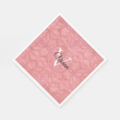 Ruddy Pink Waterverf Monogram Naam Servet (Hoek)