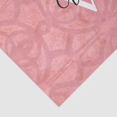 Ruddy Pink Waterverf Monogram Naam Tissuepapier (Detail)