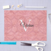 Ruddy Pink Waterverf Monogram Naam Tissuepapier (Craft)