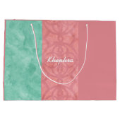 Ruddy roze batik en Blue Waterverf Name Groot Cadeauzakje (Achterkant)