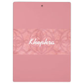 Ruddy roze batik en Blue Waterverf Name Klembord (Achterkant)