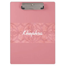 Ruddy roze batik en Blue Waterverf Name