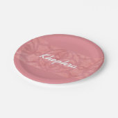 Ruddy roze batik en Blue Waterverf Name Papieren Bordje (Gekanteld)