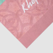 Ruddy roze batik en Blue Waterverf Name Tissuepapier (Detail)