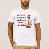 Rude 70's Mustache Santa Man T-shirt (Voorkant)