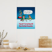 Rude Alf de Elf Funny Cartoon kerstPoster Poster (Keuken)