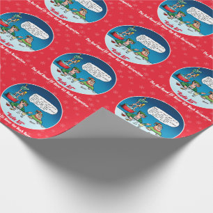 Rude Alf de Red Nosed Elf Funny Cartoon Cadeaupapier