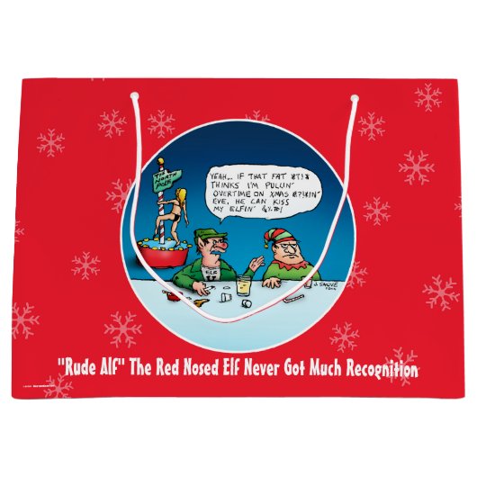 Rude Alf de Rode Nosed Elf grappige kerst Groot Cadeauzakje (Voorkant)